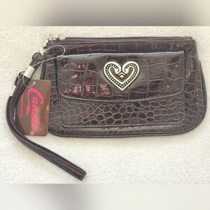 Candie's Brown Croc-Embossed Wristlet